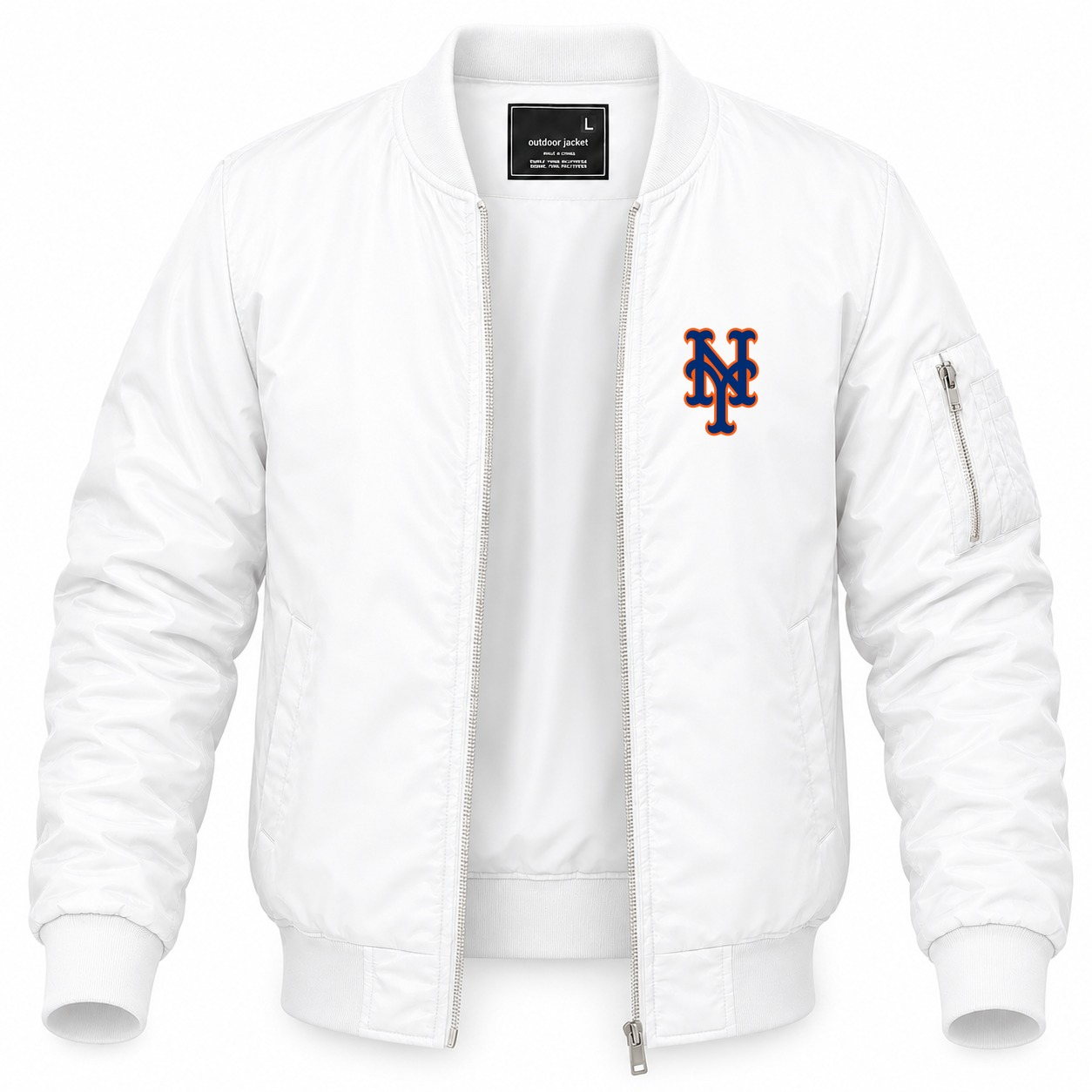 Men's New York Mets Lightweight Bomber Jacket - White