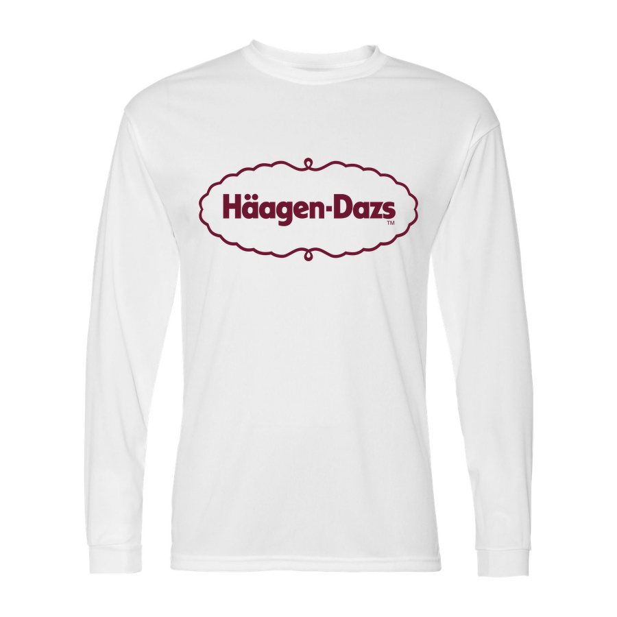Men's Haagen Datz food Polyester Long Sleeve T-Shirt - White