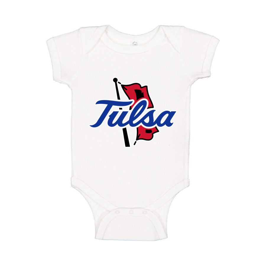 Tulsa Golden Hurricane Baby Romper Onesie - White