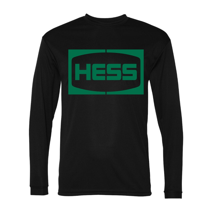 Men's Hess Polyester Long Sleeve T-Shirt - Black