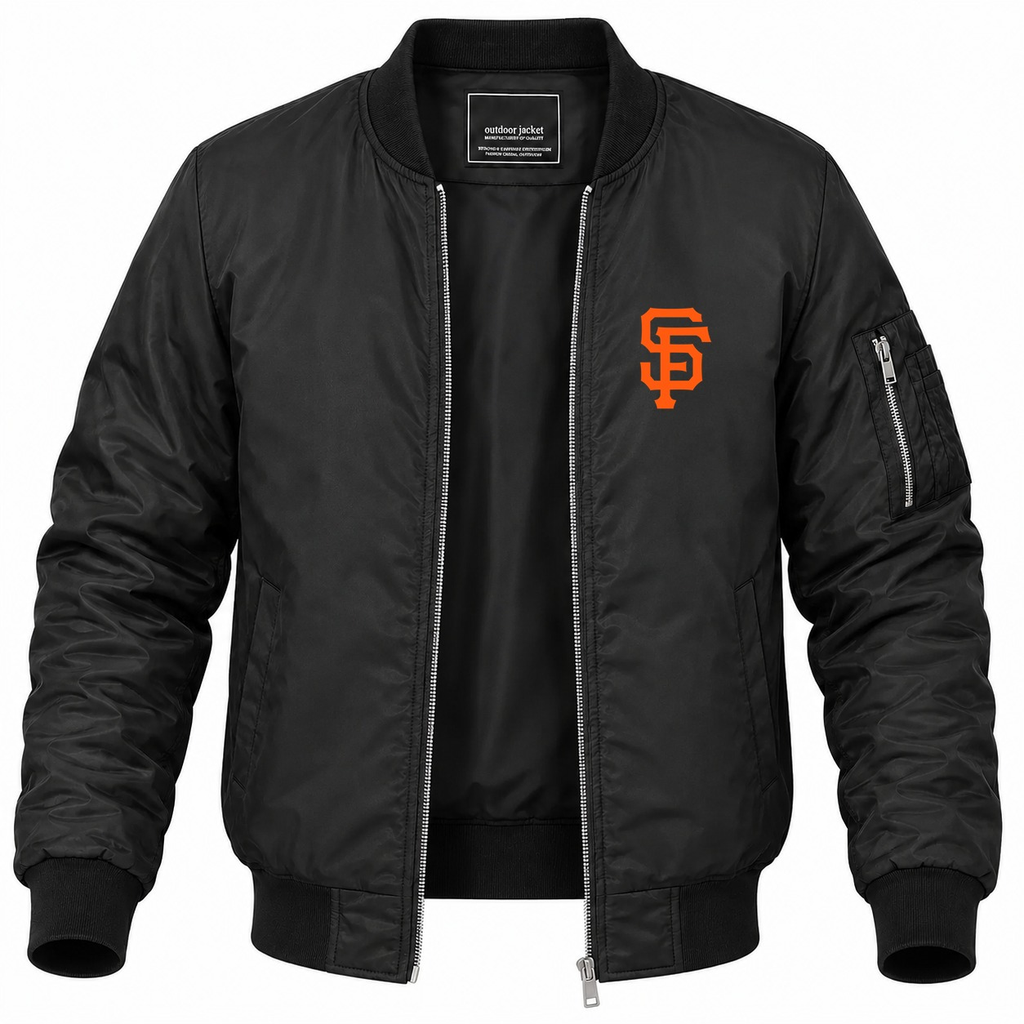 Men's San Francisco Giants Lightweight Bomber Jacket - Black