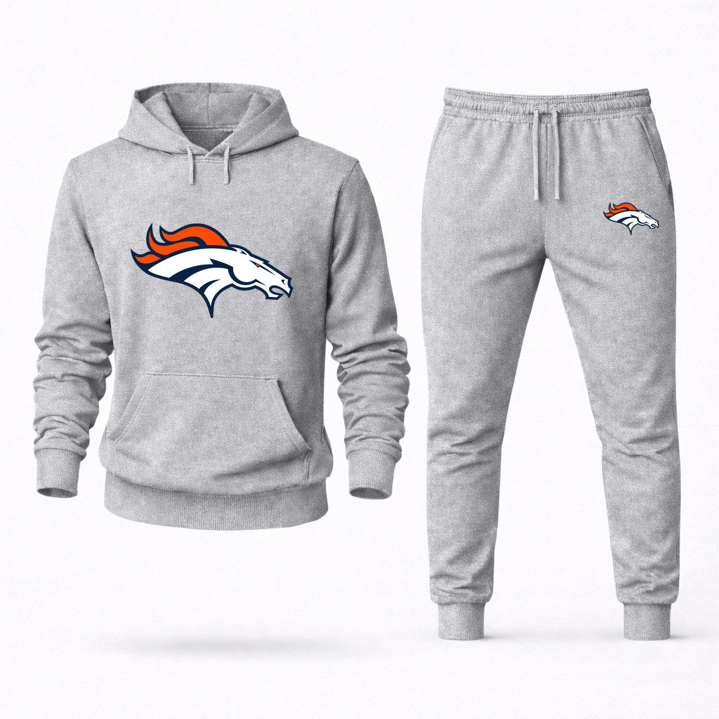 Denver Broncos Hoodie and Joggers Set - Grey