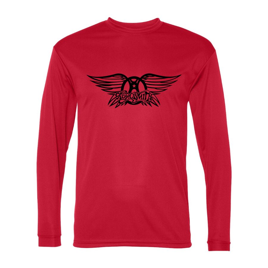 Men's Aerosmith Polyester Long Sleeve T-Shirt - Red