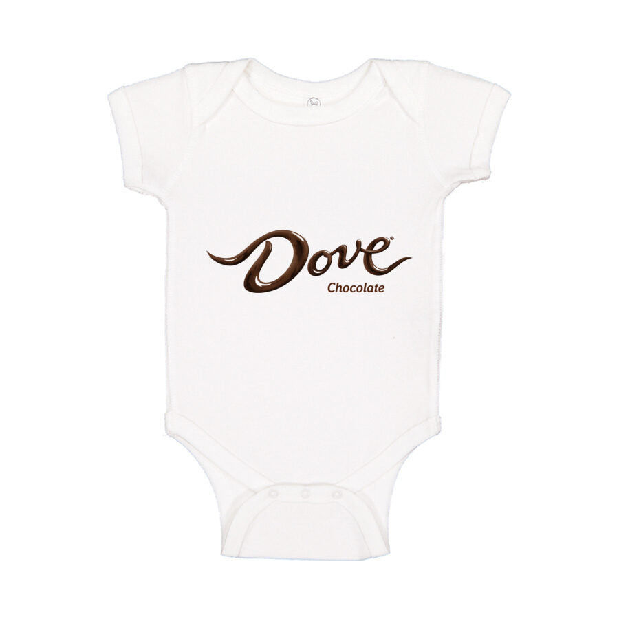 Dove Chocolate Baby Romper Onesie - White