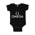 Omega White Logo Baby Romper Onesie - Black