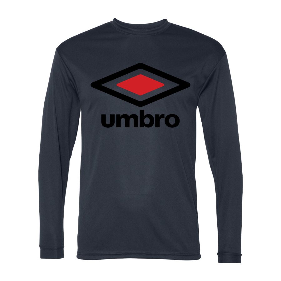 Men's Umbro Polyester Long Sleeve T-Shirt - Navy