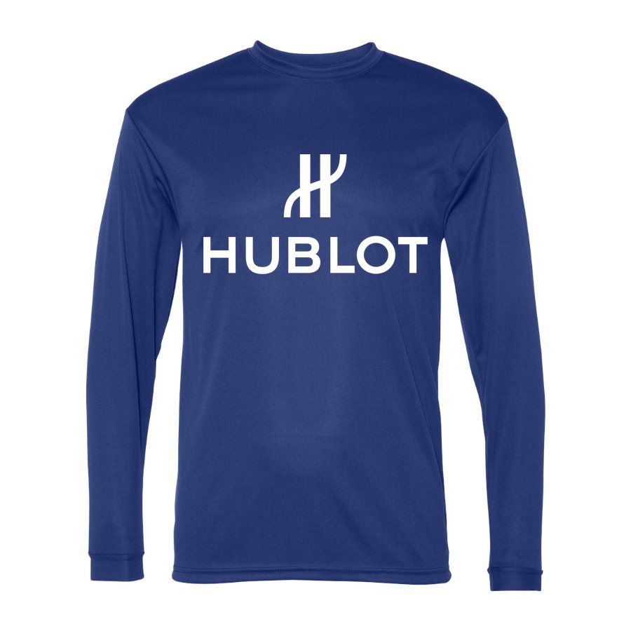 Men's Hublot White Logo Polyester Long Sleeve T-Shirt - Royal Blue