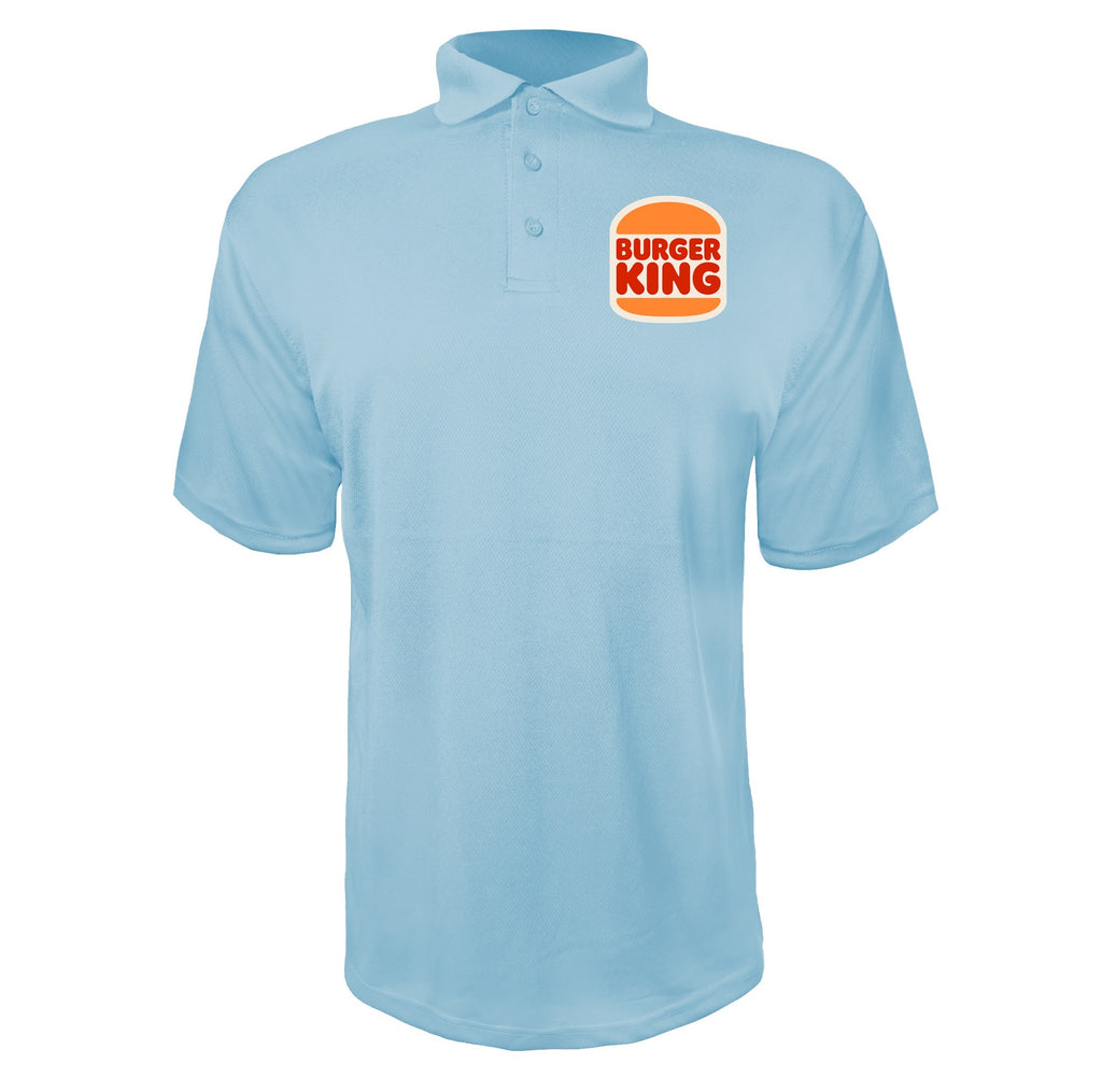 Burger King men's polyester polo in Sky Blue