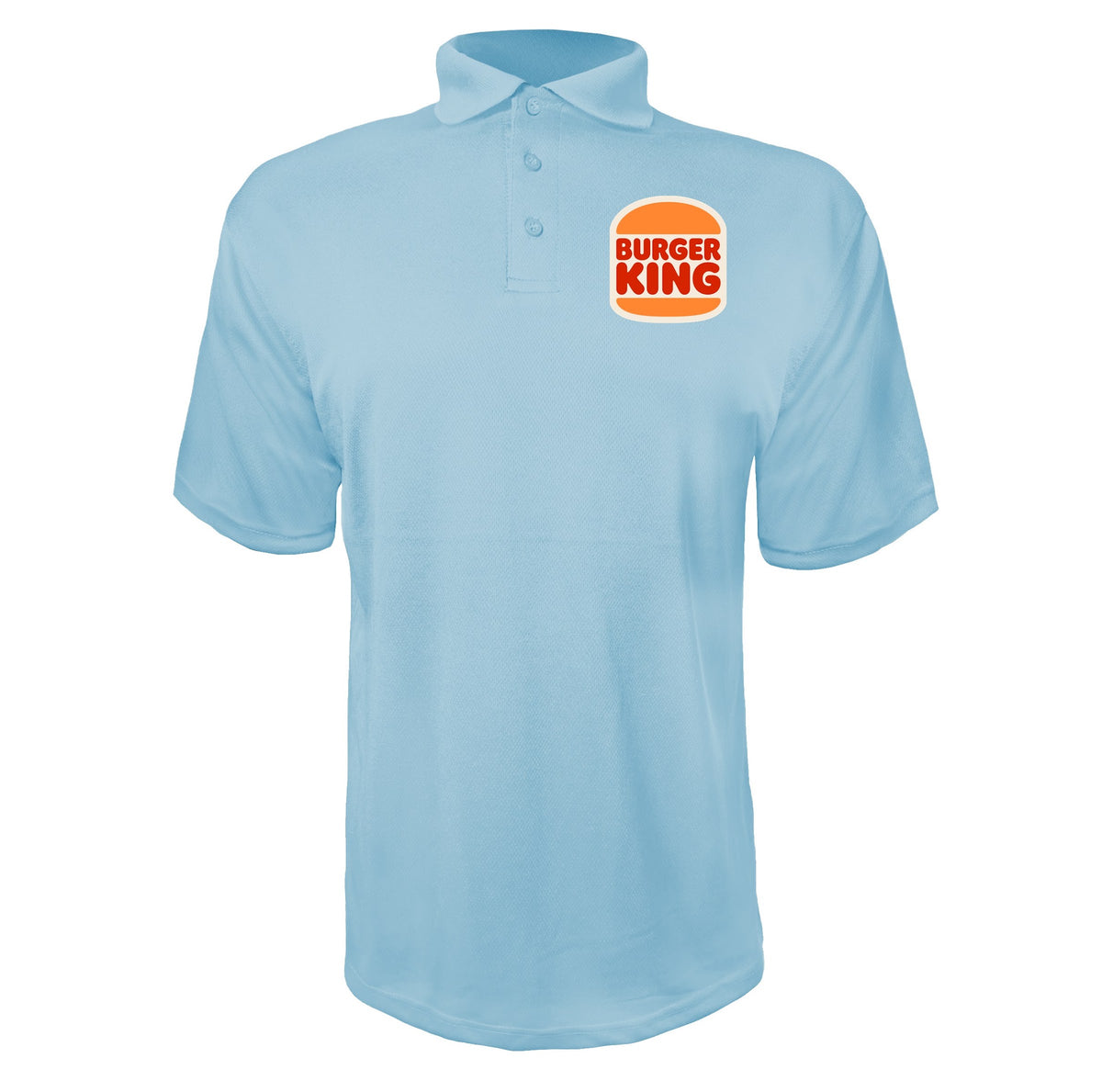 Burger King men's polyester polo in Sky Blue