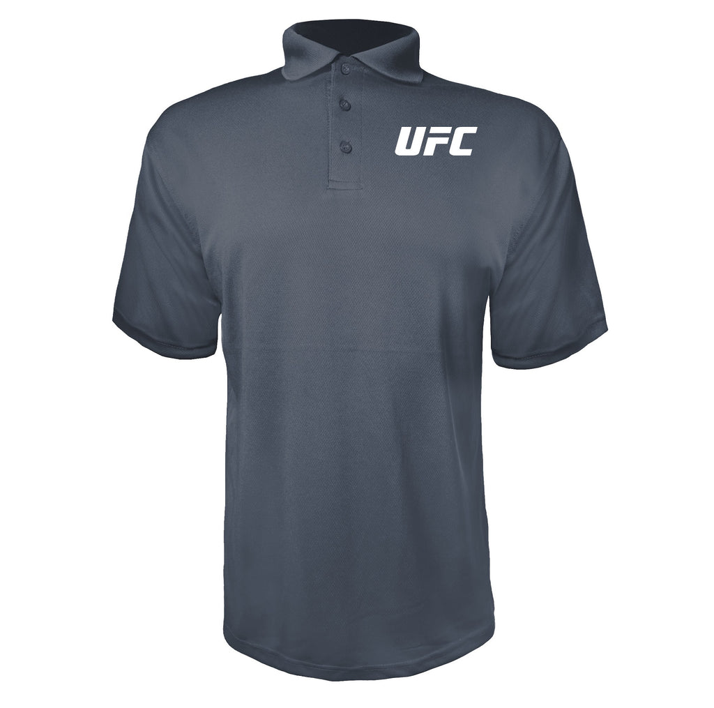 UFC White Charcoal polyester polo