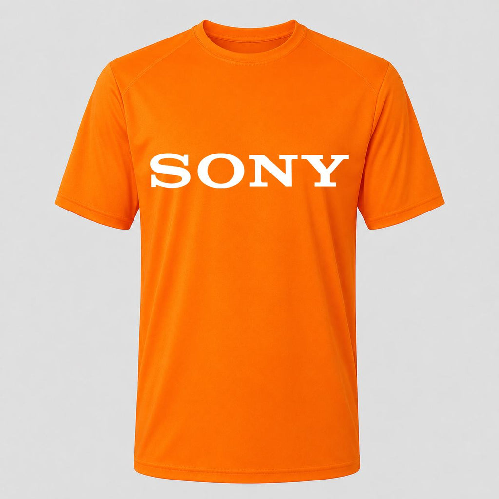 Men's Sony White Performance T-Shirt - Orange