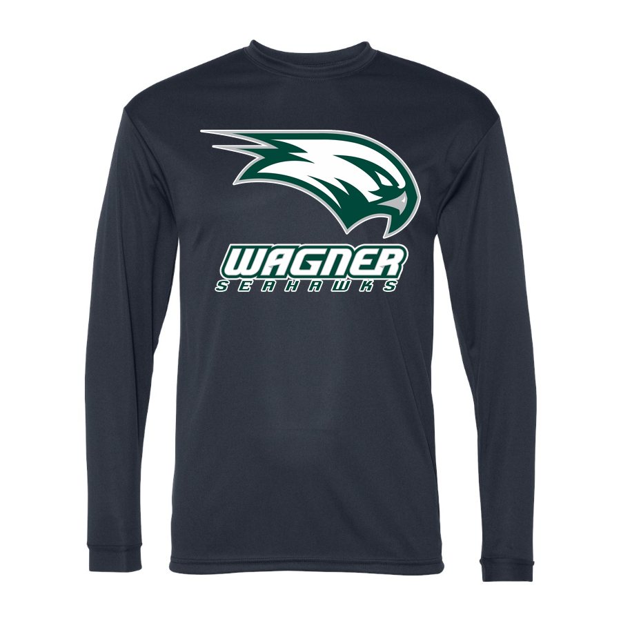 Men's Wagner Seahawks Polyester Long Sleeve T-Shirt - Navy