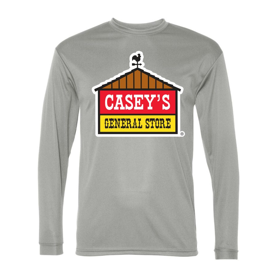 Men's Caseys General Stores Polyester Long Sleeve T-Shirt - Silver