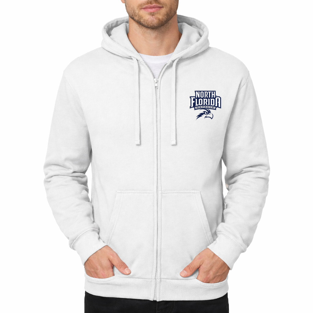 Men's UNF Ospreys Zipper Hoodie - White