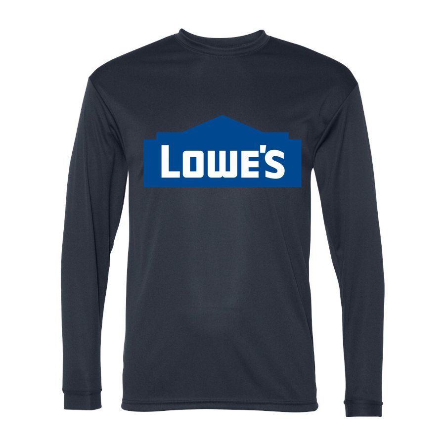 Men's Lowes Polyester Long Sleeve T-Shirt - Navy