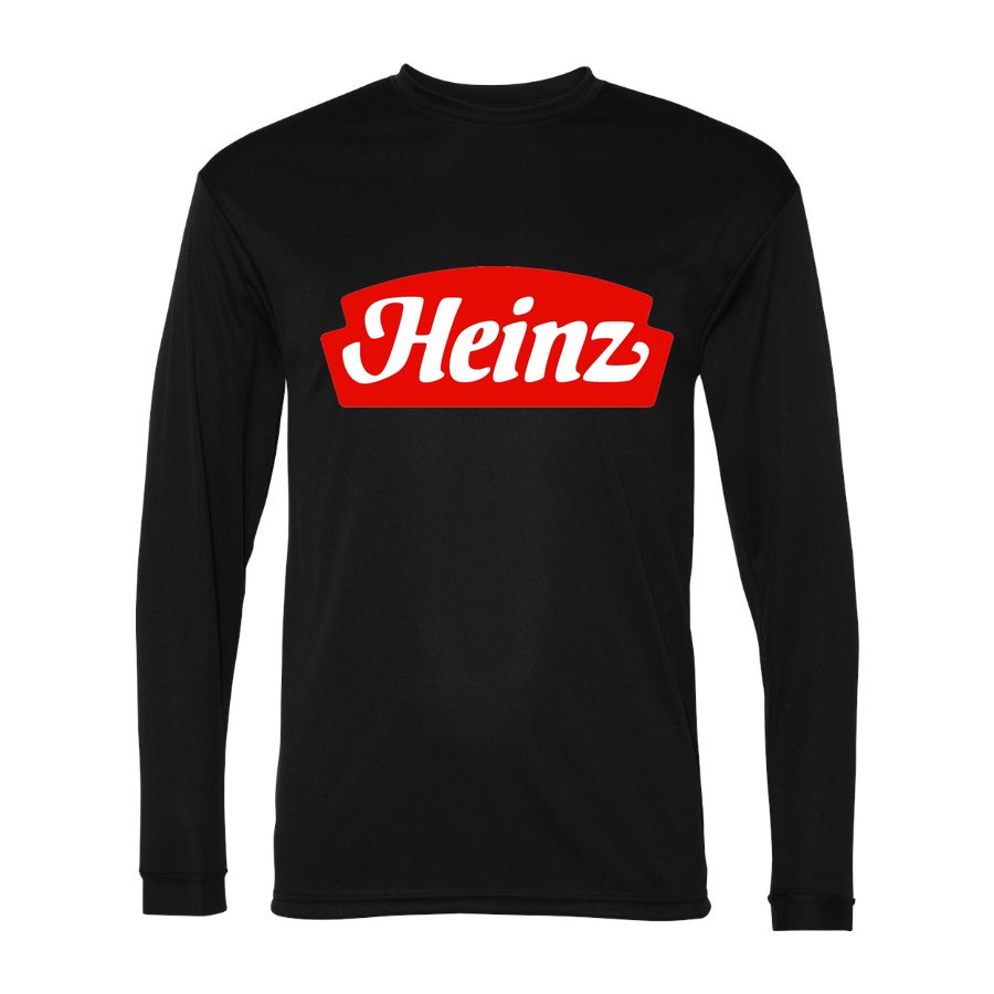 Men's Heinz food Polyester Long Sleeve T-Shirt - Black