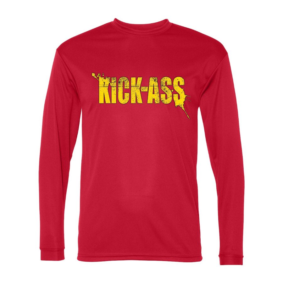 Men's Kick-Ass Polyester Long Sleeve T-Shirt - Red