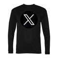 Men's Twitter X Polyester Long Sleeve T-Shirt - Black