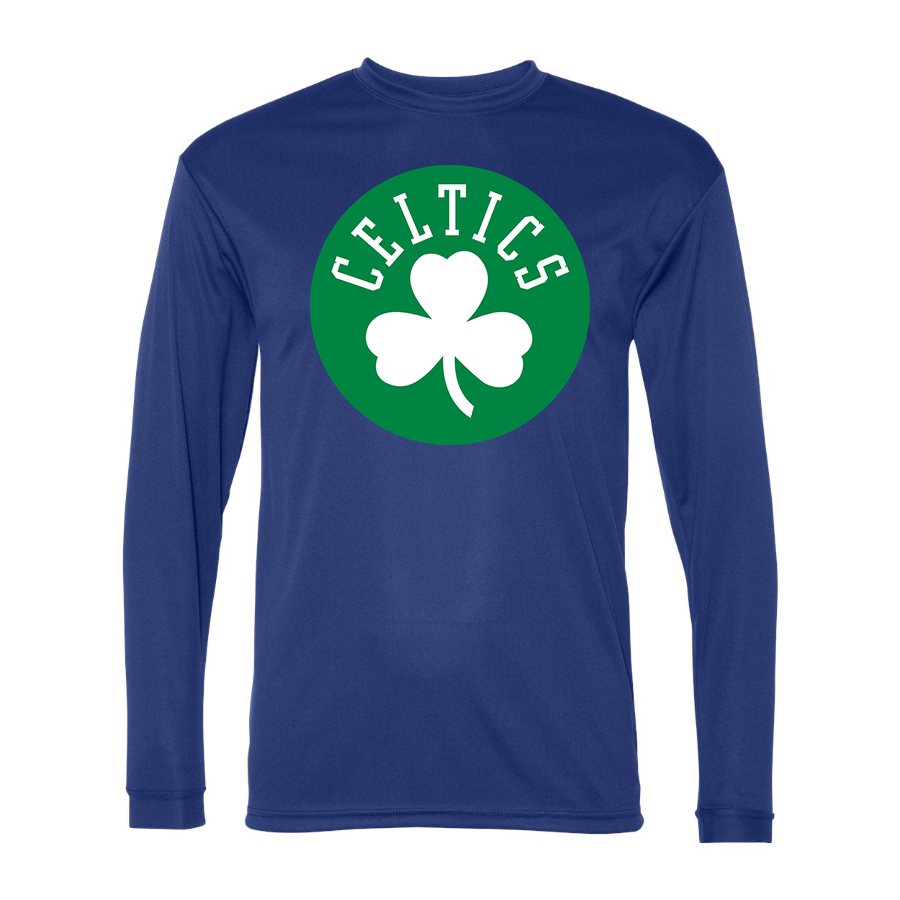 Men's Boston Celtics Polyester Long Sleeve T-Shirt - Royal Blue