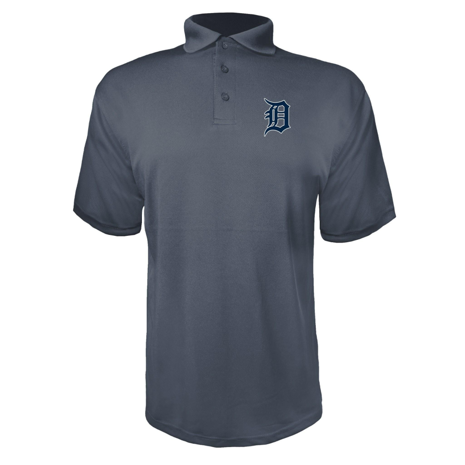 Men's Detroit Tigers Polyester Polo - Charcoal