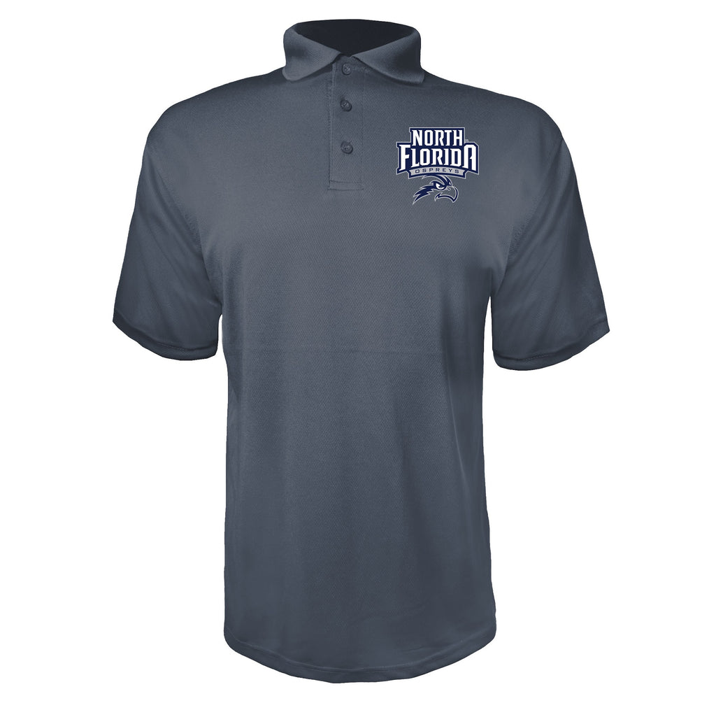 UNF Ospreys Charcoal polyester polo