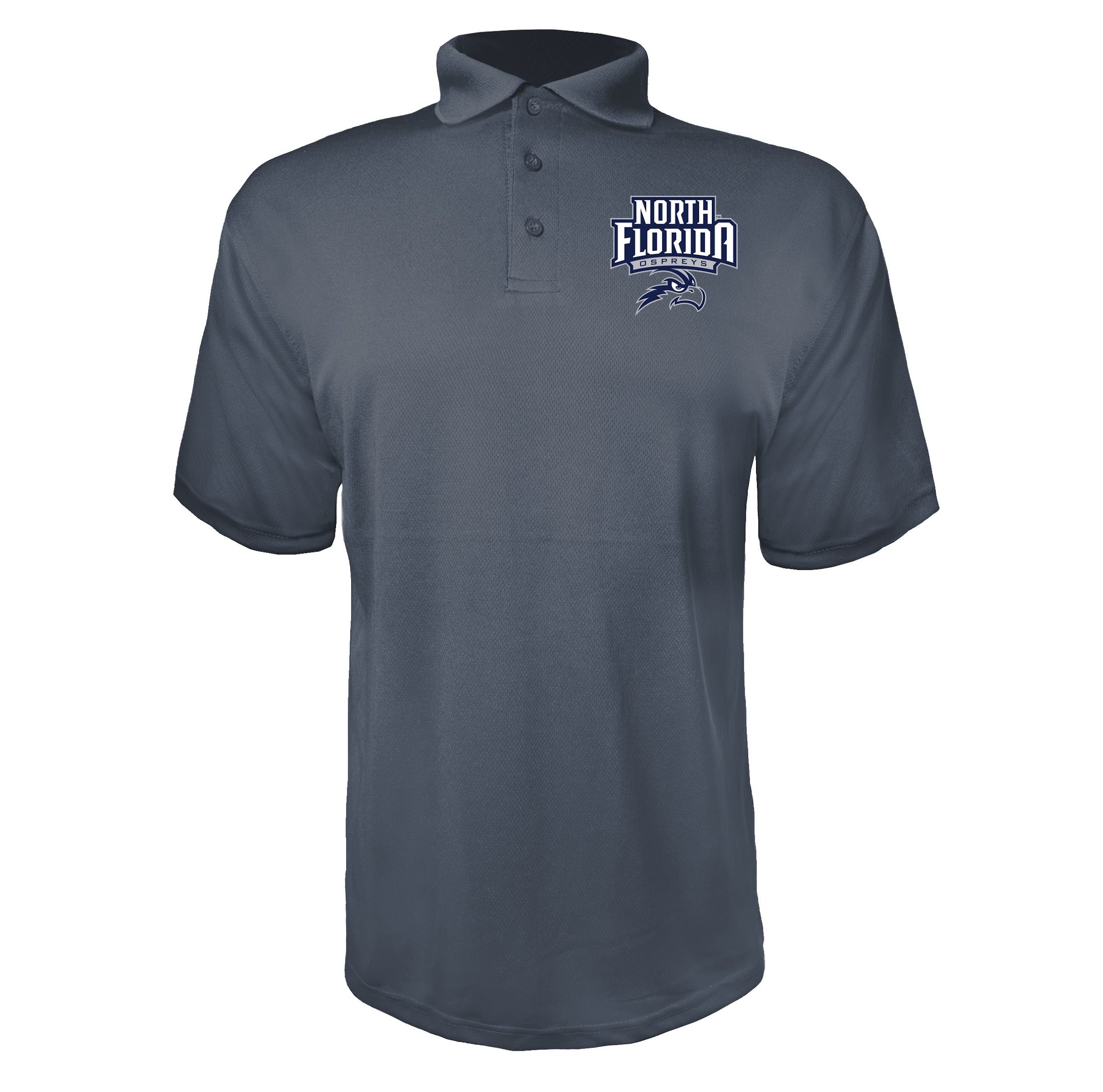 UNF Ospreys Charcoal polyester polo