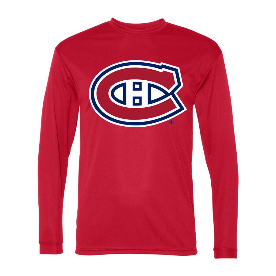 Men's Montreal Canadiens Polyester Long Sleeve T-Shirt - Red