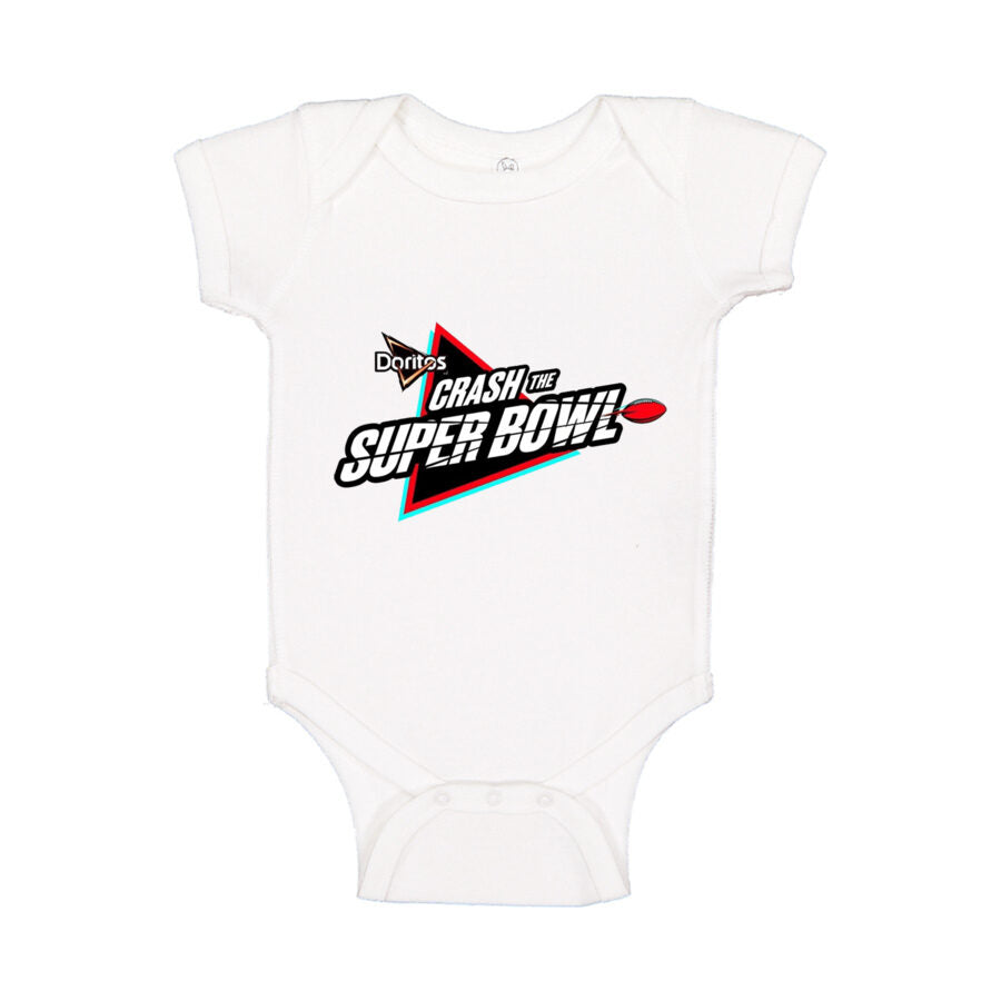 Crash the Super Bowl Baby Romper Onesie - White