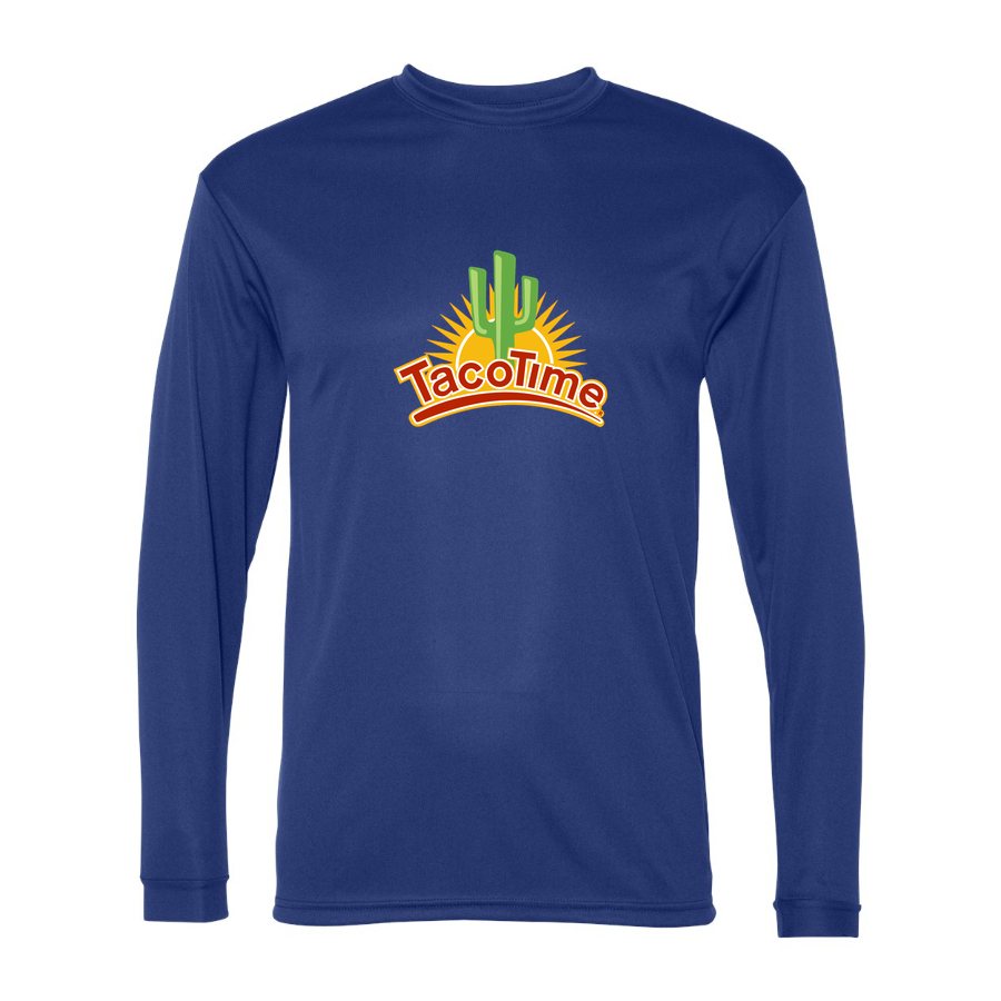 Men's TacoTime Polyester Long Sleeve T-Shirt - Royal Blue