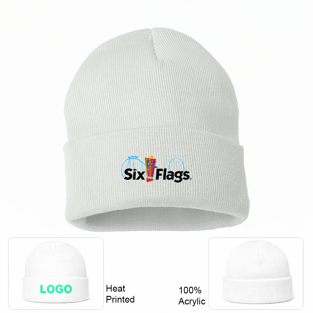 Six Flags Beanie Hat - White