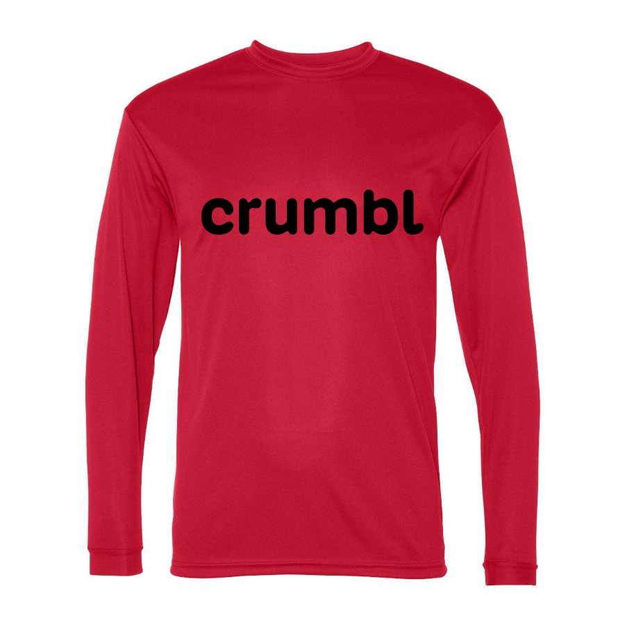 Men's Crumbl Cookies Polyester Long Sleeve T-Shirt - Red