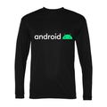 Men's Android White Logo Polyester Long Sleeve T-Shirt - Black