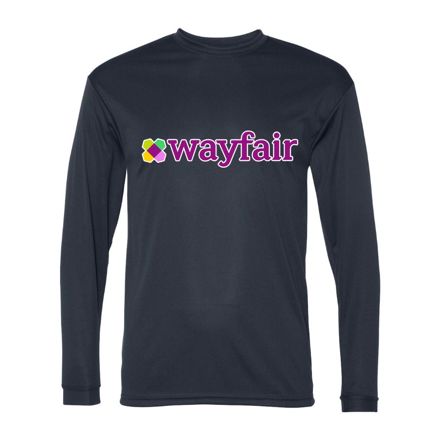 Men's Wayfair Polyester Long Sleeve T-Shirt - Navy