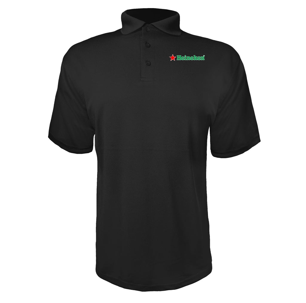 Heineken men's polyester polo in Black