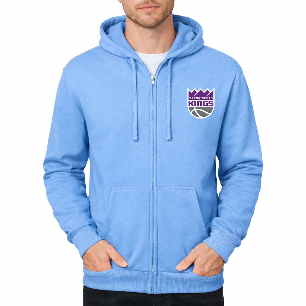 Men's Sacramento Kings Zipper Hoodie - Sky Blue