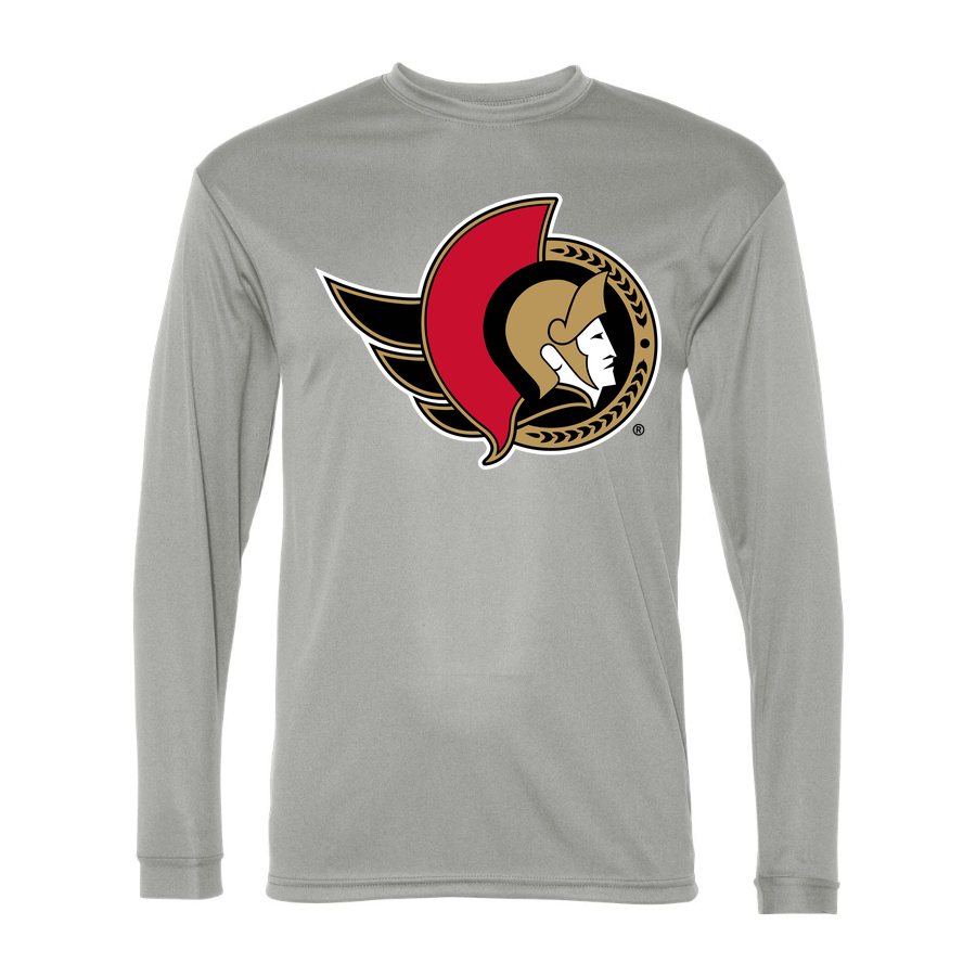 Men's Ottawa Senators Polyester Long Sleeve T-Shirt - Silver