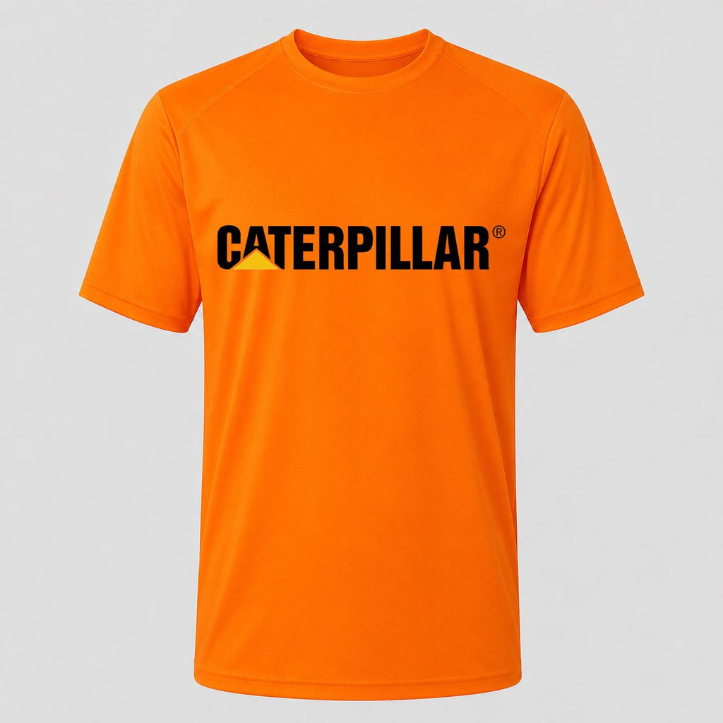 Men's Caterpillar Black Performance T-Shirt - Orange