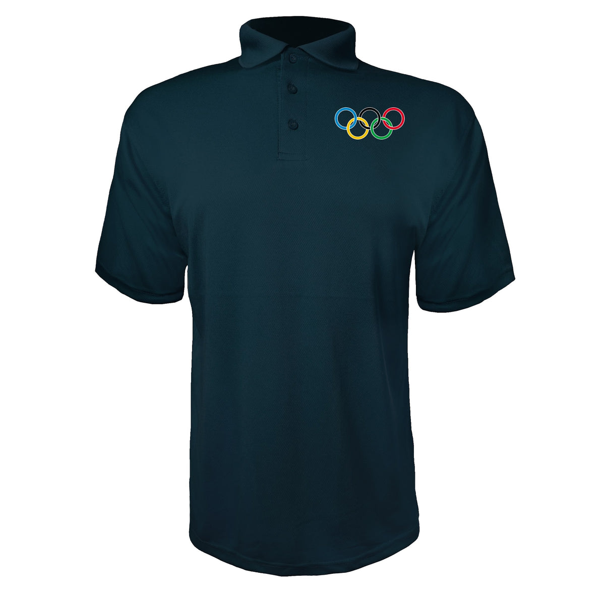 Olympic Ring BK Navy polyester polo
