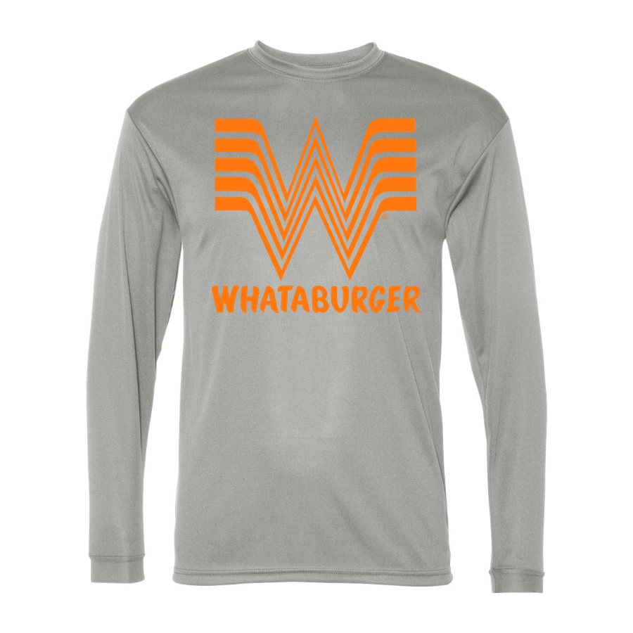 Men's Whataburger Polyester Long Sleeve T-Shirt - Silver