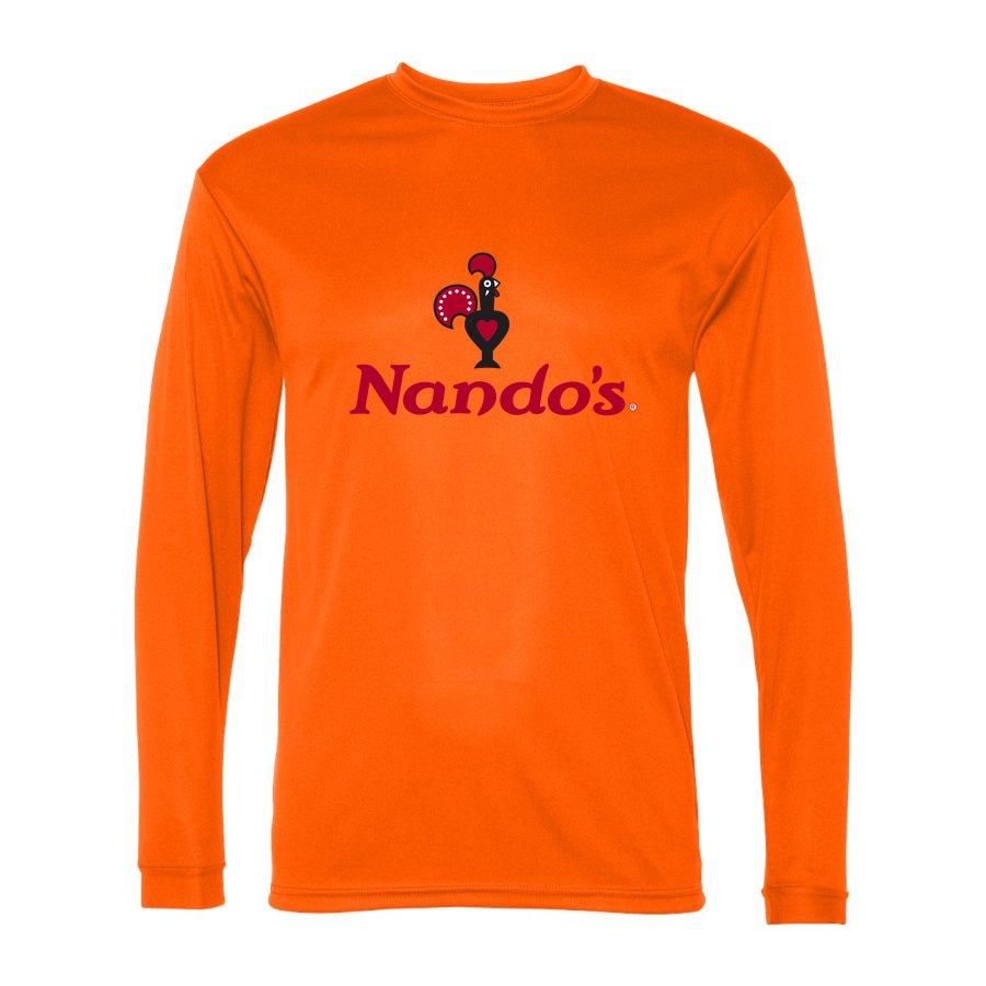 Men's Nando's Polyester Long Sleeve T-Shirt - Safety Orange