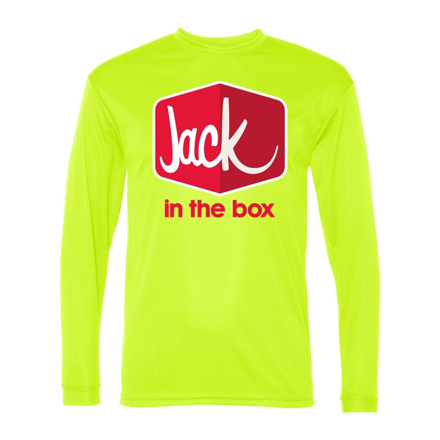 Men's Jack in the Box Polyester Long Sleeve T-Shirt - Safety Yellow