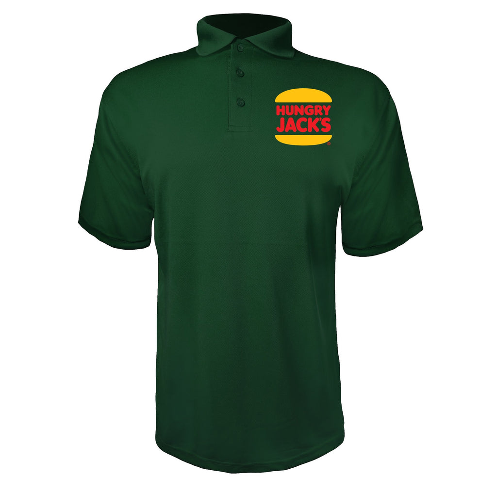 Hungry Jacks men's polyester polo in Green