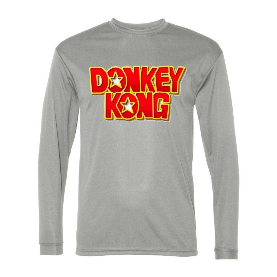 Men's Donkey Kong Polyester Long Sleeve T-Shirt - Silver