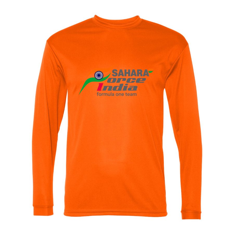 Men's Sahara Force India Formula One Team Polyester Long Sleeve T-Shirt - Safety Orange