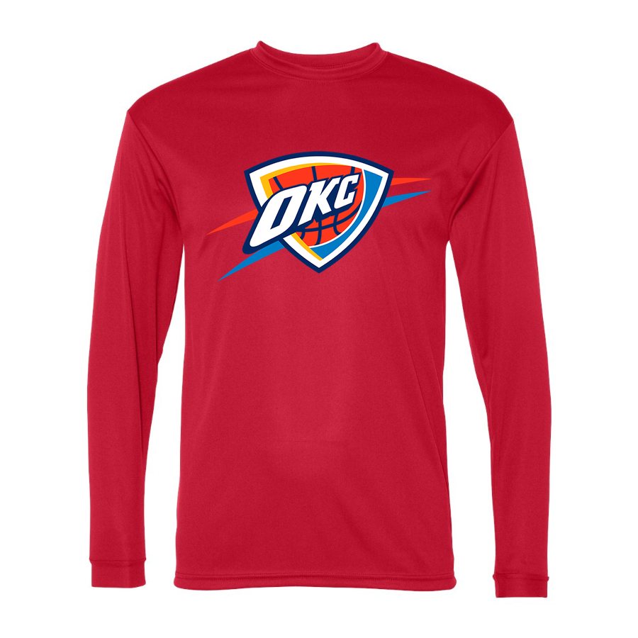 Men's Oklahoma City Thunder Polyester Long Sleeve T-Shirt - Red