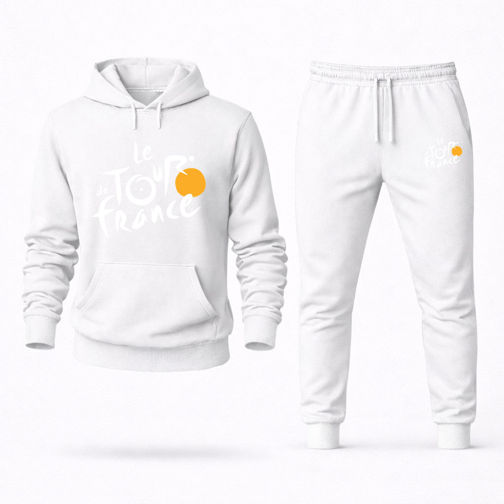 Tour de France White Hoodie and Joggers Set - White
