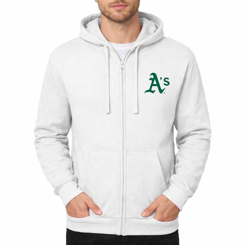 Men's Oakland Athletics Zipper Hoodie - White