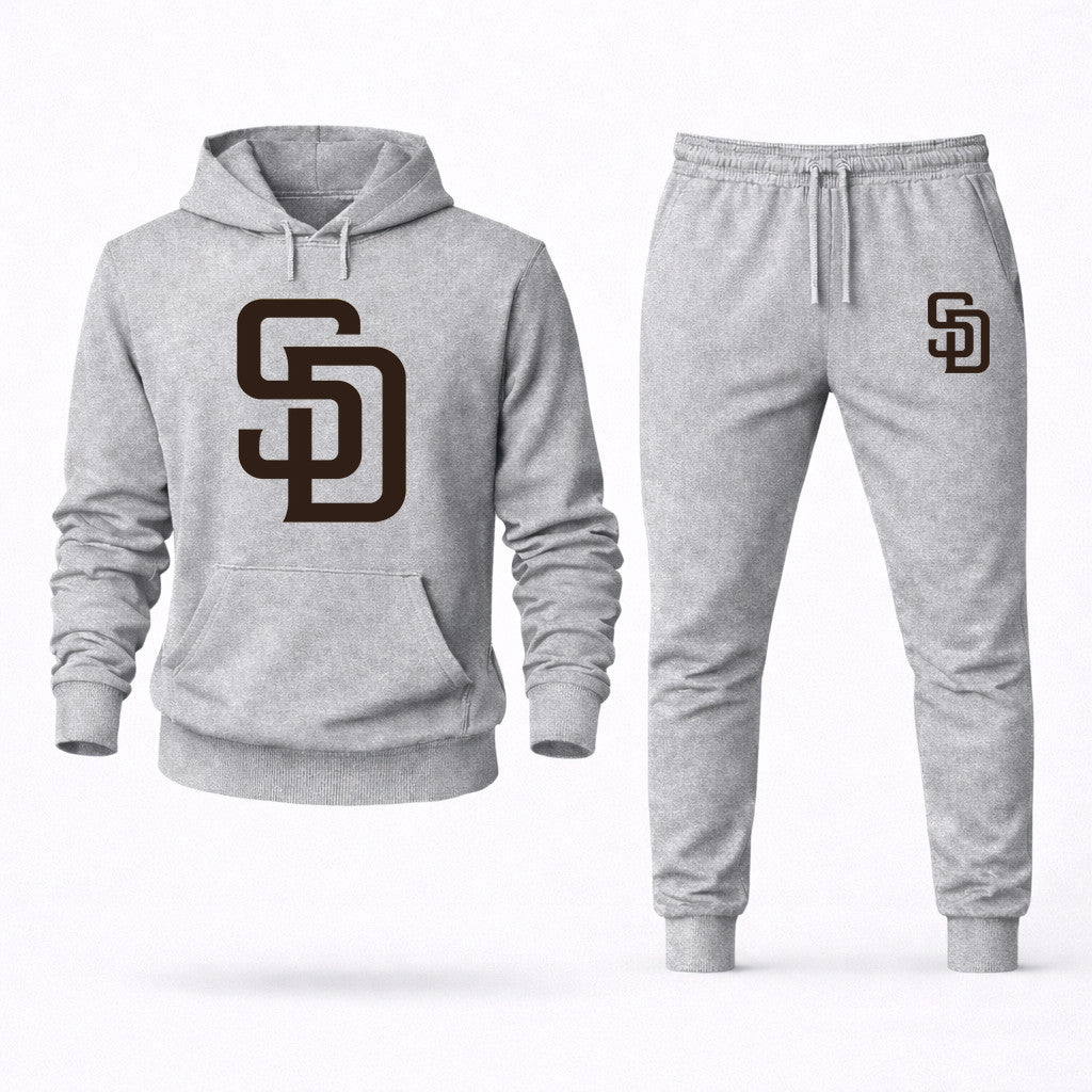 San Diego Padres Hoodie and Joggers Set - Grey