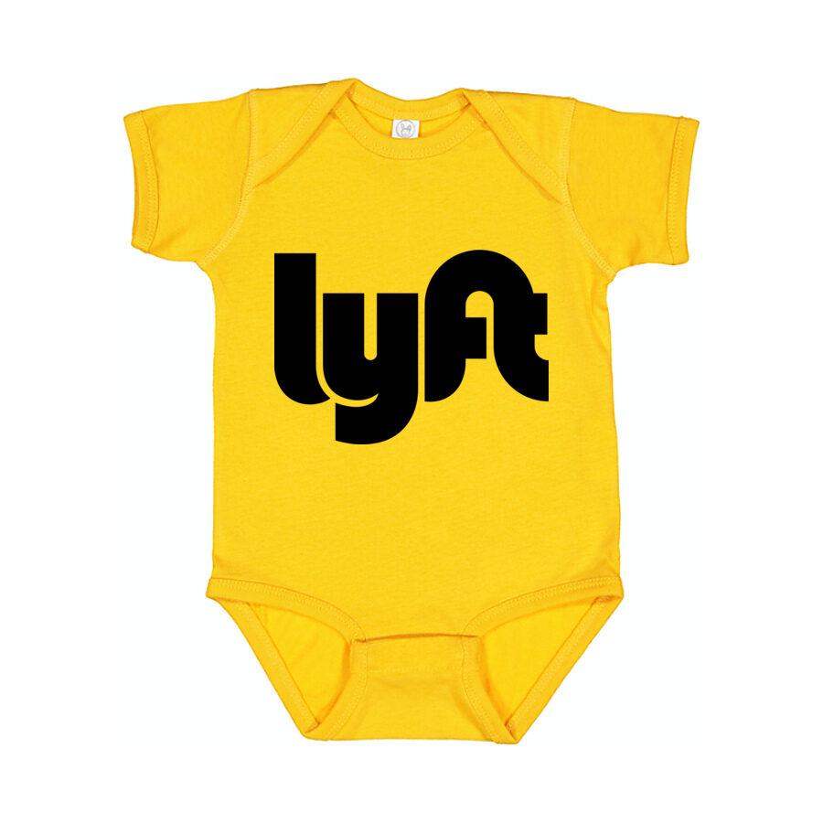 Lyft Black Logo Baby Romper Onesie - Yellow