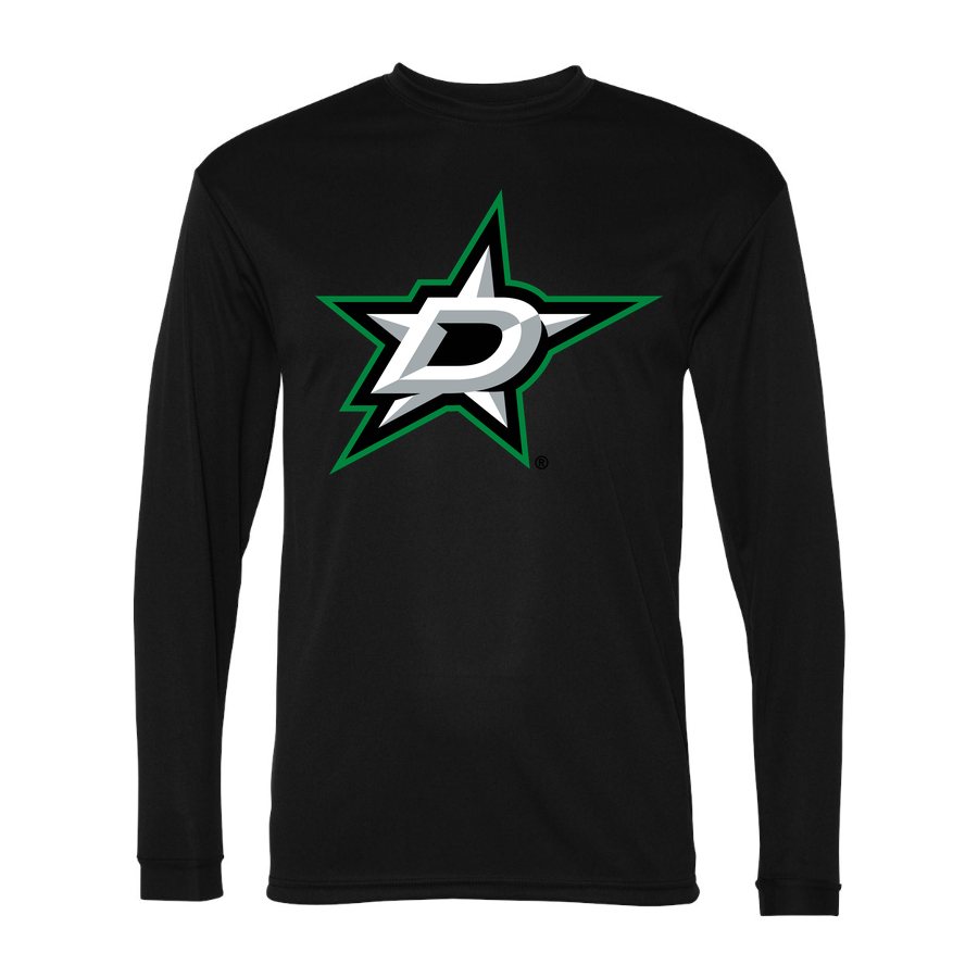 Men's Dallas Stars Polyester Long Sleeve T-Shirt - Black
